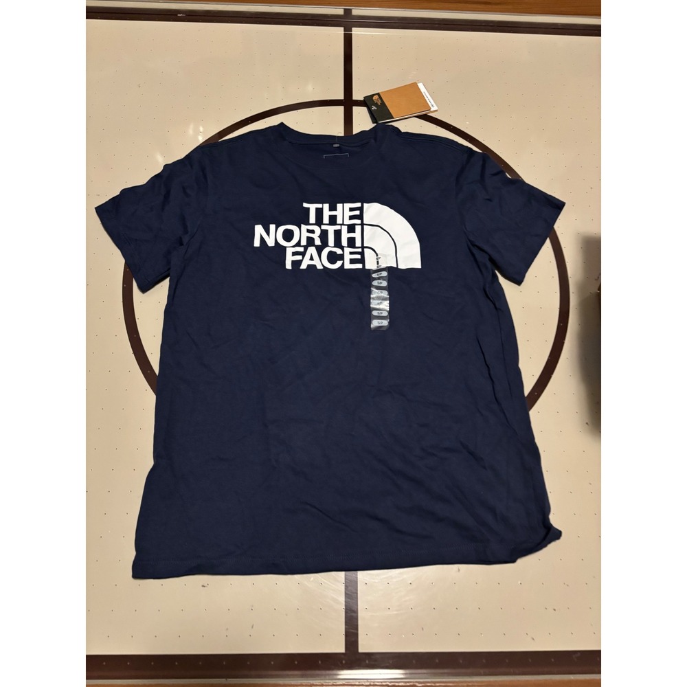 1206 The North Face Womens Half Dome Logo T-Shirt Navy Blue Small NEW